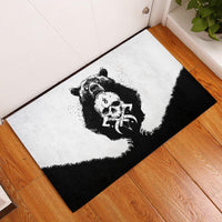 Viking Skull Rubber Doormat Bear Viking Cross Skull - Wonder Print Shop