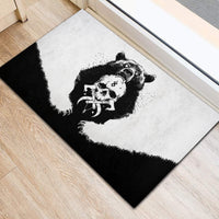 Viking Skull Rubber Doormat Bear Viking Cross Skull - Wonder Print Shop