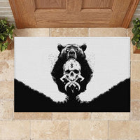 Viking Skull Rubber Doormat Bear Viking Cross Skull - Wonder Print Shop