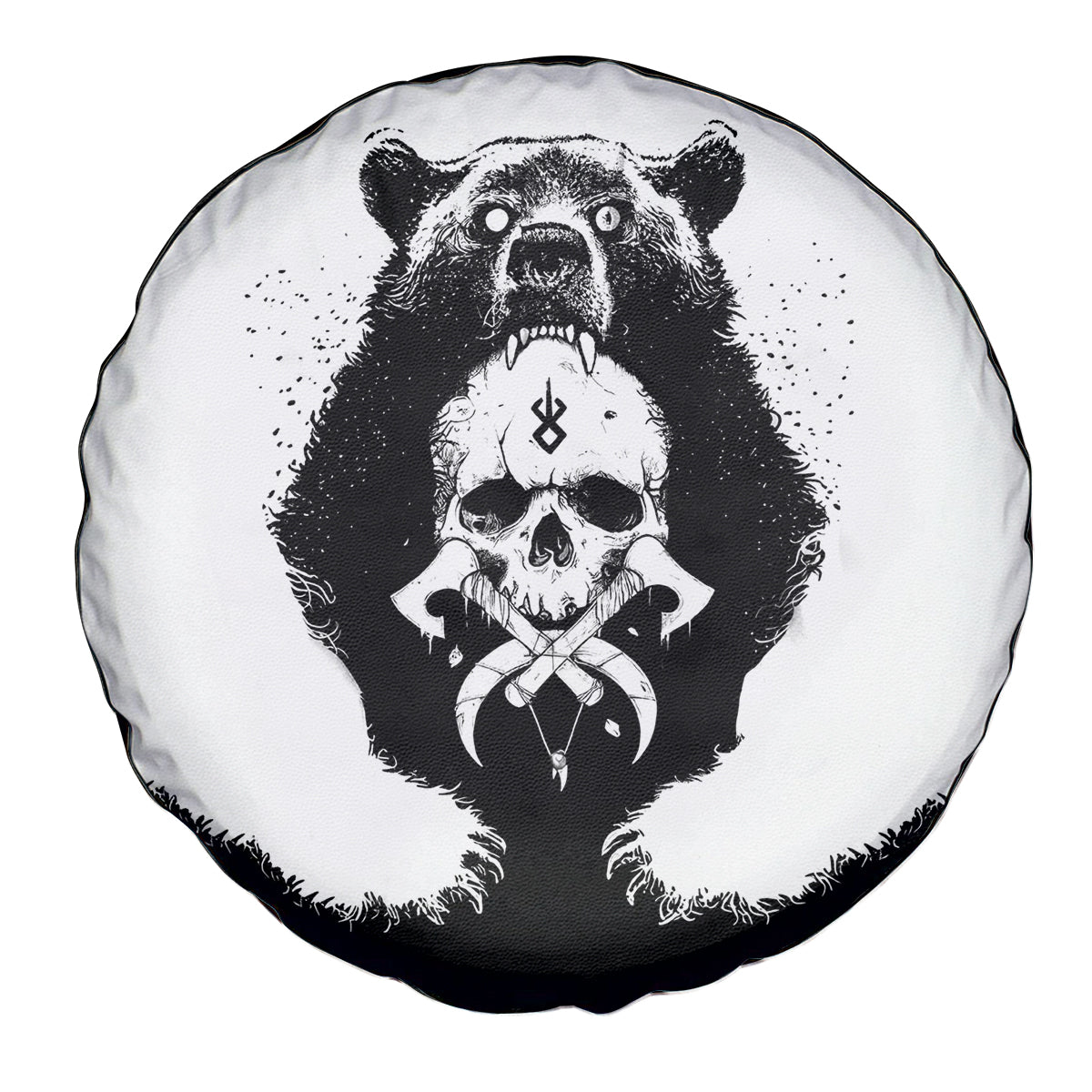 Viking Skull Spare Tire Cover Bear Viking Cross Skull - Wonder Print Shop