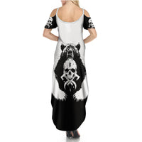 Viking Skull Summer Maxi Dress Bear Viking Cross Skull - Wonder Print Shop