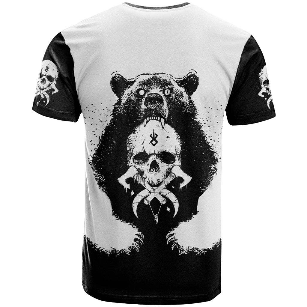 Viking Skull T Shirt Bear Viking Cross Skull - Wonder Print Shop