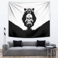 Viking Skull Tapestry Bear Viking Cross Skull - Wonder Print Shop