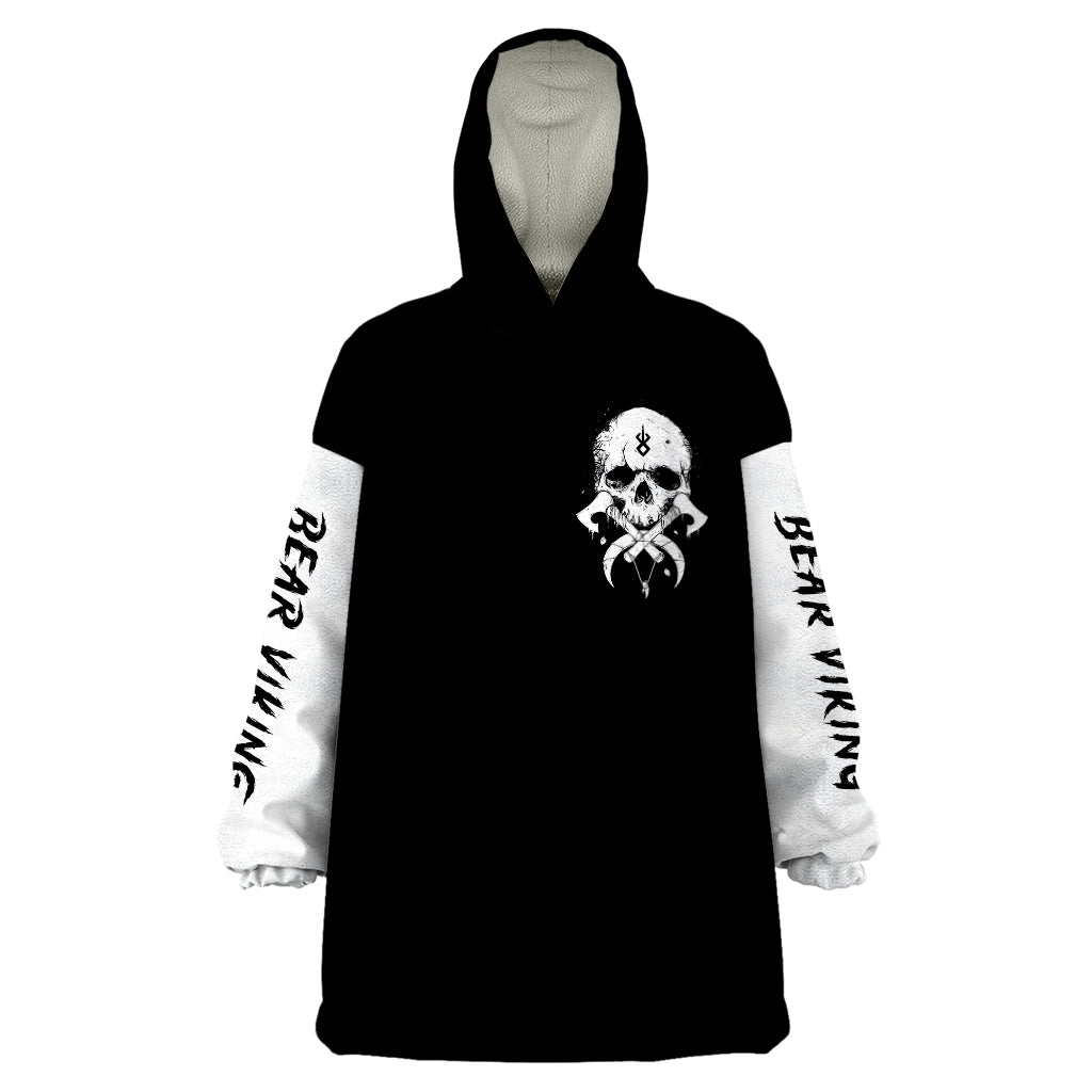 Viking Skull Wearable Blanket Hoodie Bear Viking Cross Skull - Wonder Print Shop