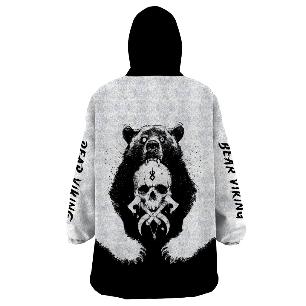 Viking Skull Wearable Blanket Hoodie Bear Viking Cross Skull - Wonder Print Shop