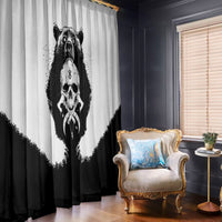 Viking Skull Window Curtain Bear Viking Cross Skull - Wonder Print Shop