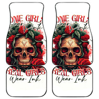 Rose Skull Car Mats Some Girl Wear Pink Real Girl Wear Ink - Wonder Print Shop