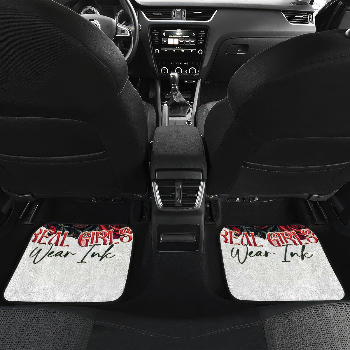 Rose Skull Car Mats Some Girl Wear Pink Real Girl Wear Ink - Wonder Print Shop