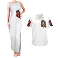 Rose Skull Couples Matching Tank Maxi Dress and Hawaiian Shirt Some Girl Wear Pink Real Girl Wear Ink - Wonder Print Shop