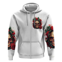 Rose Skull Hoodie Some Girl Wear Pink Real Girl Wear Ink - Wonder Print Shop