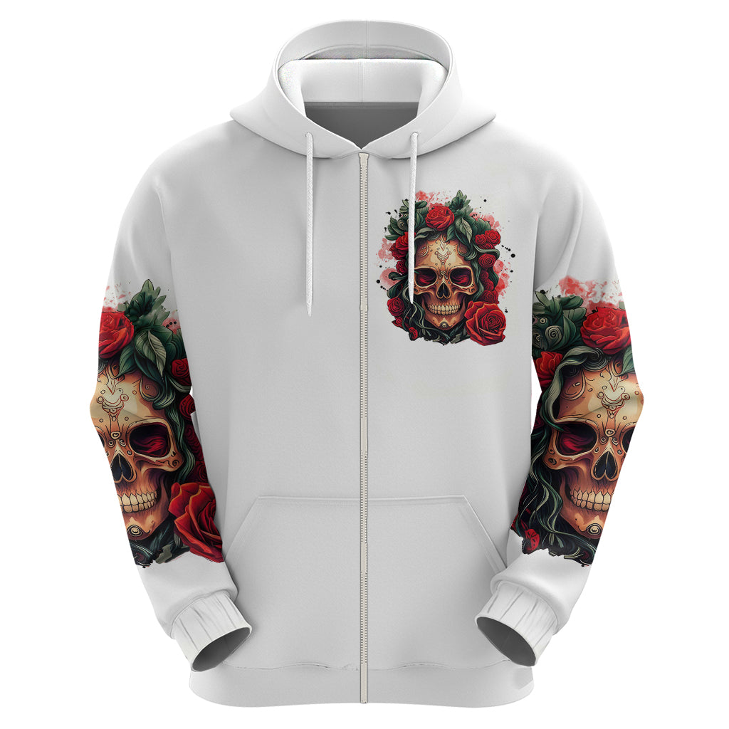 Rose Skull Hoodie Some Girl Wear Pink Real Girl Wear Ink - Wonder Print Shop