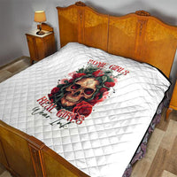 Rose Skull Quilt Some Girl Wear Pink Real Girl Wear Ink - Wonder Print Shop