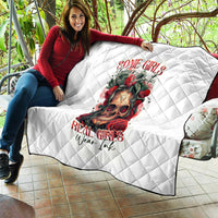 Rose Skull Quilt Some Girl Wear Pink Real Girl Wear Ink - Wonder Print Shop