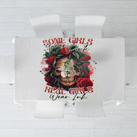 Rose Skull Tablecloth Some Girl Wear Pink Real Girl Wear Ink - Wonder Print Shop