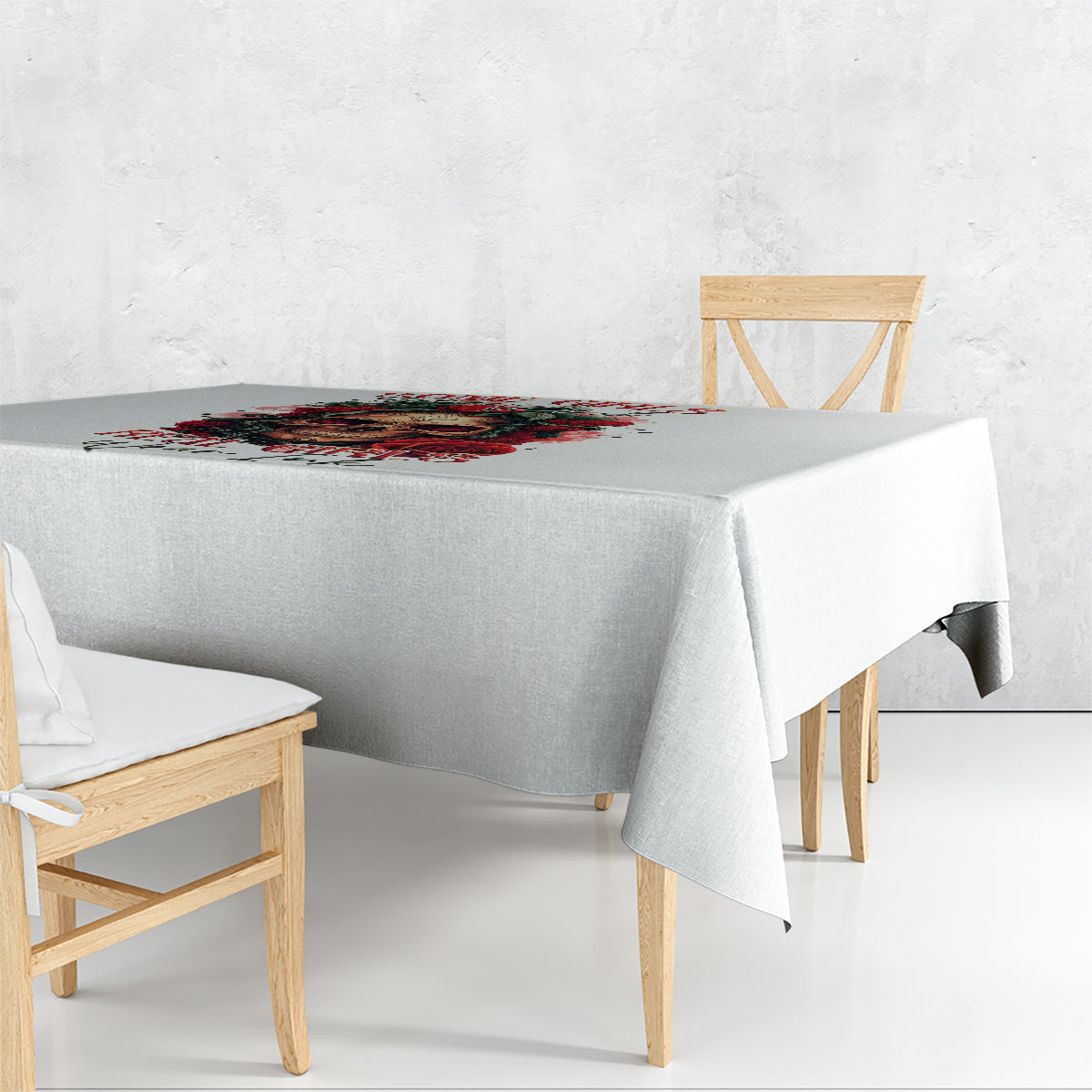 Rose Skull Tablecloth Some Girl Wear Pink Real Girl Wear Ink - Wonder Print Shop