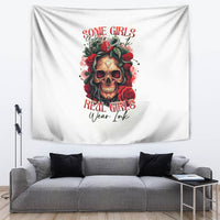 Rose Skull Tapestry Some Girl Wear Pink Real Girl Wear Ink - Wonder Print Shop