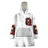 Rose Skull Wearable Blanket Hoodie Some Girl Wear Pink Real Girl Wear Ink - Wonder Print Shop
