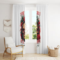 Rose Skull Window Curtain Some Girl Wear Pink Real Girl Wear Ink - Wonder Print Shop