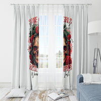 Rose Skull Window Curtain Some Girl Wear Pink Real Girl Wear Ink - Wonder Print Shop