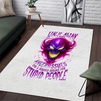 Flame Skull Area Rug Walk Away I Have Anger Issues And Dislike For Stupod People - Wonder Print Shop