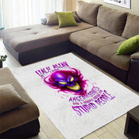 Flame Skull Area Rug Walk Away I Have Anger Issues And Dislike For Stupod People - Wonder Print Shop