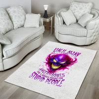 Flame Skull Area Rug Walk Away I Have Anger Issues And Dislike For Stupod People - Wonder Print Shop