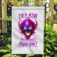Flame Skull Garden Flag Walk Away I Have Anger Issues And Dislike For Stupod People - Wonder Print Shop