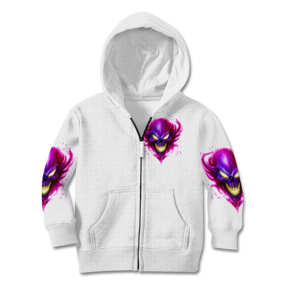 Flame Skull Kid Hoodie Walk Away I Have Anger Issues And Dislike For Stupod People - Wonder Print Shop
