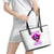 Flame Skull Leather Tote Bag Walk Away I Have Anger Issues And Dislike For Stupod People - Wonder Print Shop
