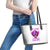 Flame Skull Leather Tote Bag Walk Away I Have Anger Issues And Dislike For Stupod People - Wonder Print Shop