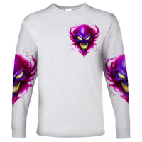 Flame Skull Long Sleeve Shirt Walk Away I Have Anger Issues And Dislike For Stupod People - Wonder Print Shop