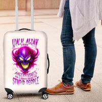 Flame Skull Luggage Cover Walk Away I Have Anger Issues And Dislike For Stupod People - Wonder Print Shop
