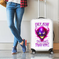 Flame Skull Luggage Cover Walk Away I Have Anger Issues And Dislike For Stupod People - Wonder Print Shop