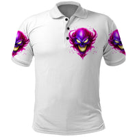 Flame Skull Polo Shirt Walk Away I Have Anger Issues And Dislike For Stupod People - Wonder Print Shop
