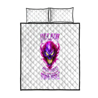 Flame Skull Quilt Bed Set Walk Away I Have Anger Issues And Dislike For Stupod People - Wonder Print Shop