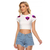 Flame Skull Raglan Cropped T Shirt Walk Away I Have Anger Issues And Dislike For Stupod People - Wonder Print Shop