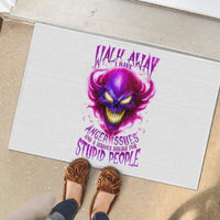 Flame Skull Rubber Doormat Walk Away I Have Anger Issues And Dislike For Stupod People - Wonder Print Shop