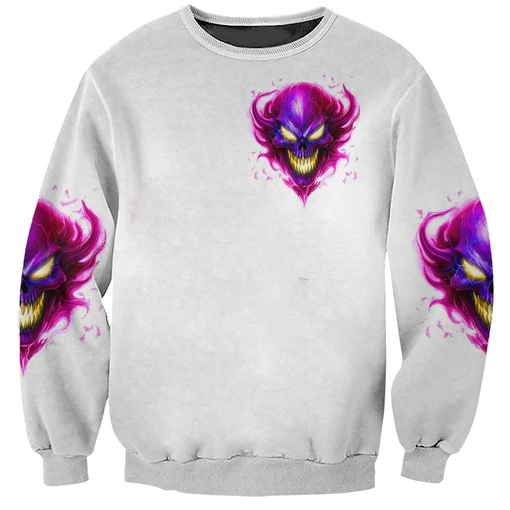 Flame Skull Sweatshirt Walk Away I Have Anger Issues And Dislike For Stupod People - Wonder Print Shop