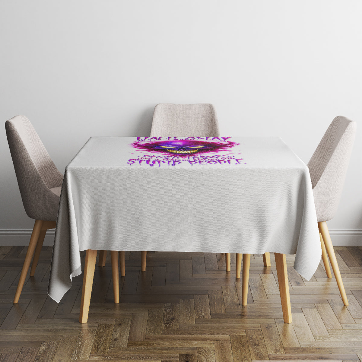 Flame Skull Tablecloth Walk Away I Have Anger Issues And Dislike For Stupod People - Wonder Print Shop
