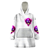 Flame Skull Wearable Blanket Hoodie Walk Away I Have Anger Issues And Dislike For Stupod People - Wonder Print Shop