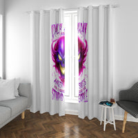 Flame Skull Window Curtain Walk Away I Have Anger Issues And Dislike For Stupod People - Wonder Print Shop