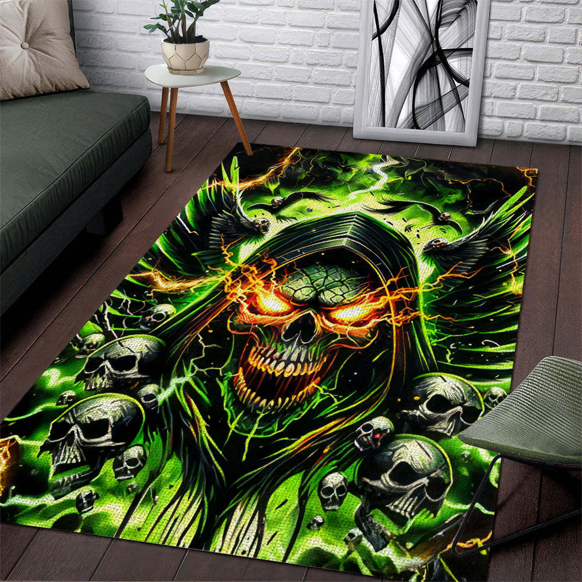 Doule Skull Area Rug Angel To Some Demon To Most - Wonder Print Shop