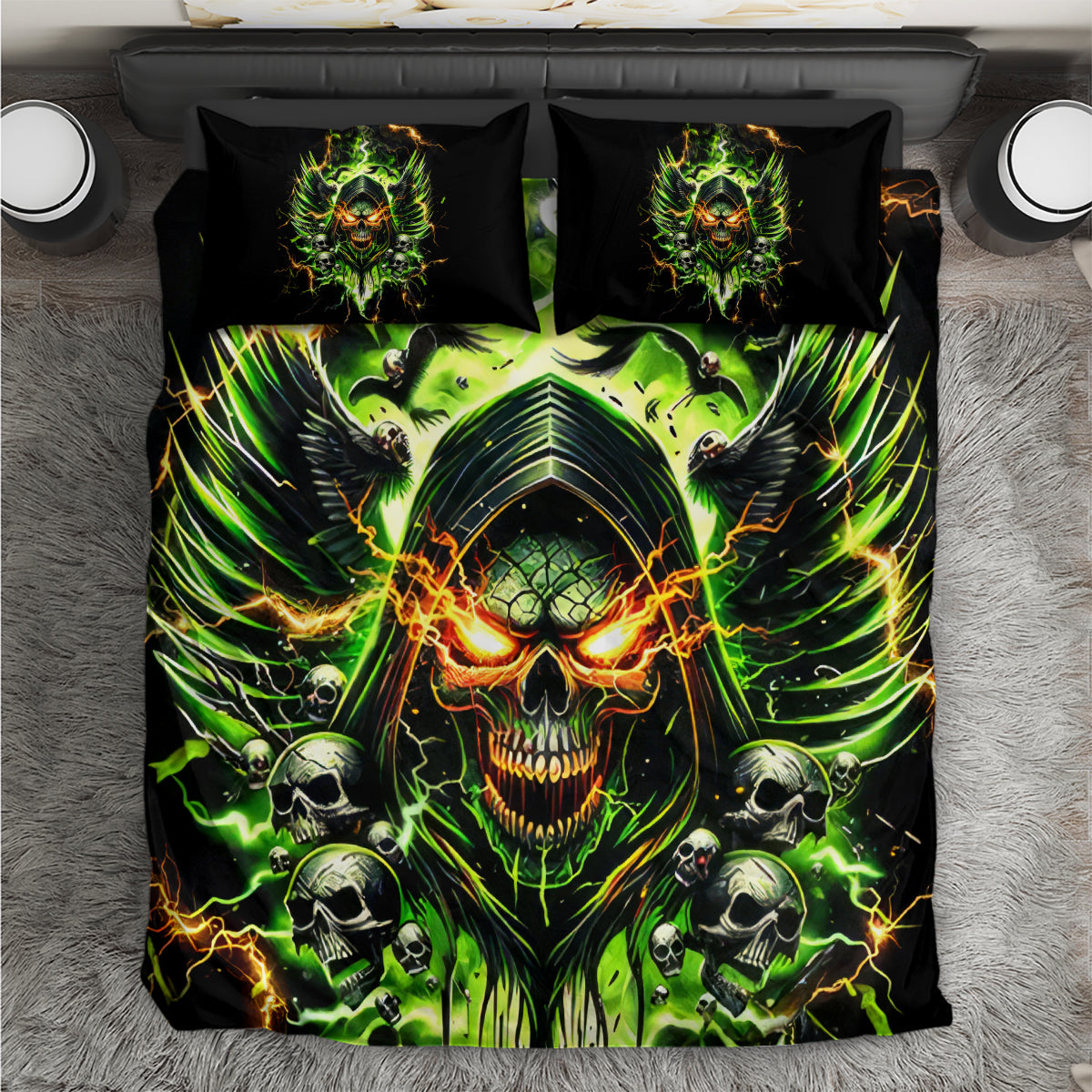 Doule Skull Bedding Set Angel To Some Demon To Most