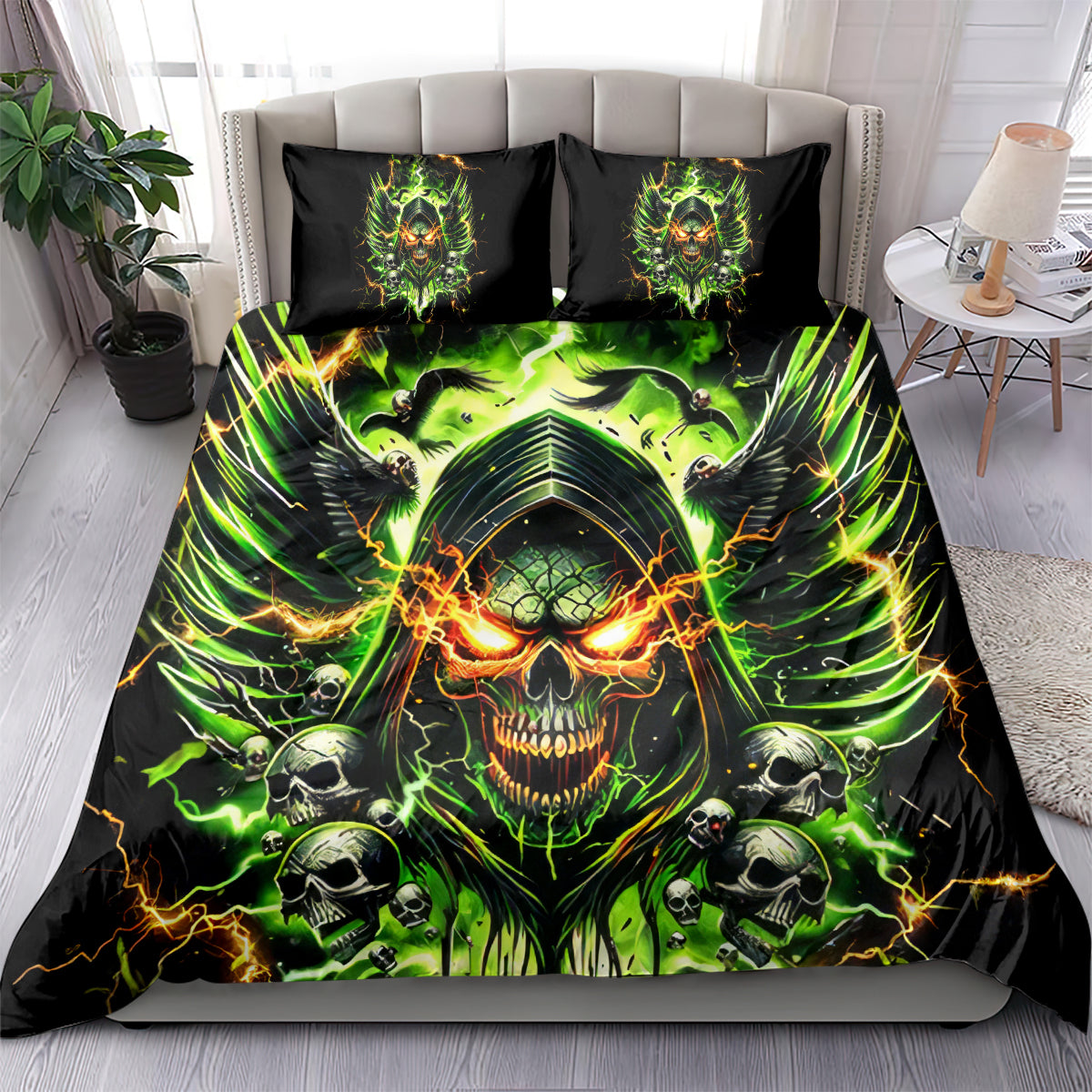 Doule Skull Bedding Set Angel To Some Demon To Most - Wonder Print Shop