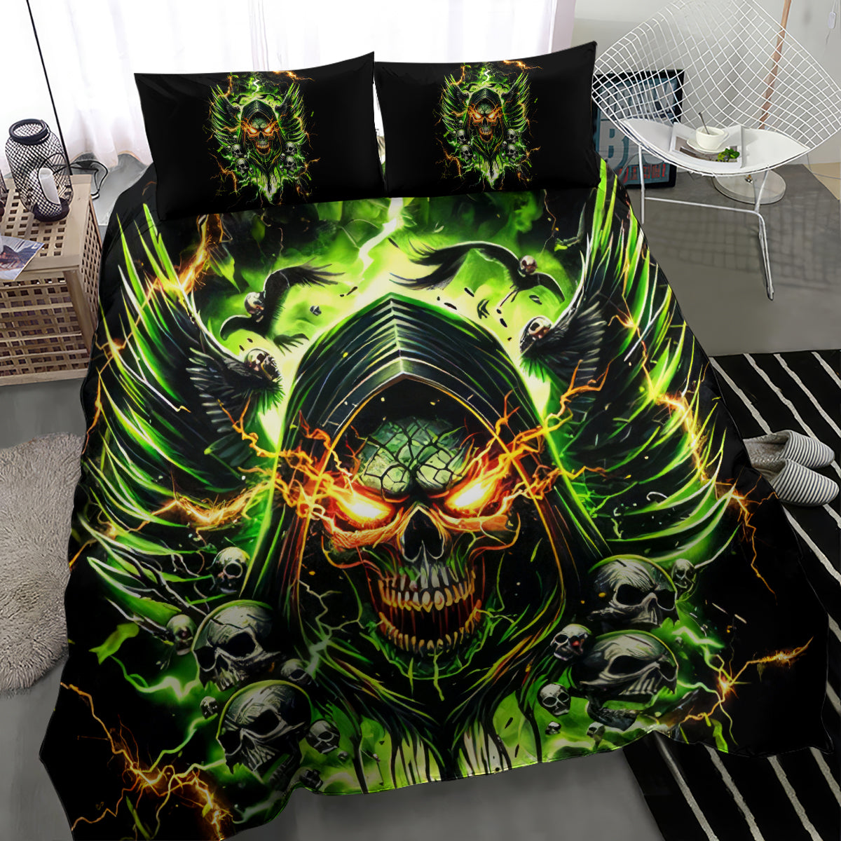Doule Skull Bedding Set Angel To Some Demon To Most - Wonder Print Shop