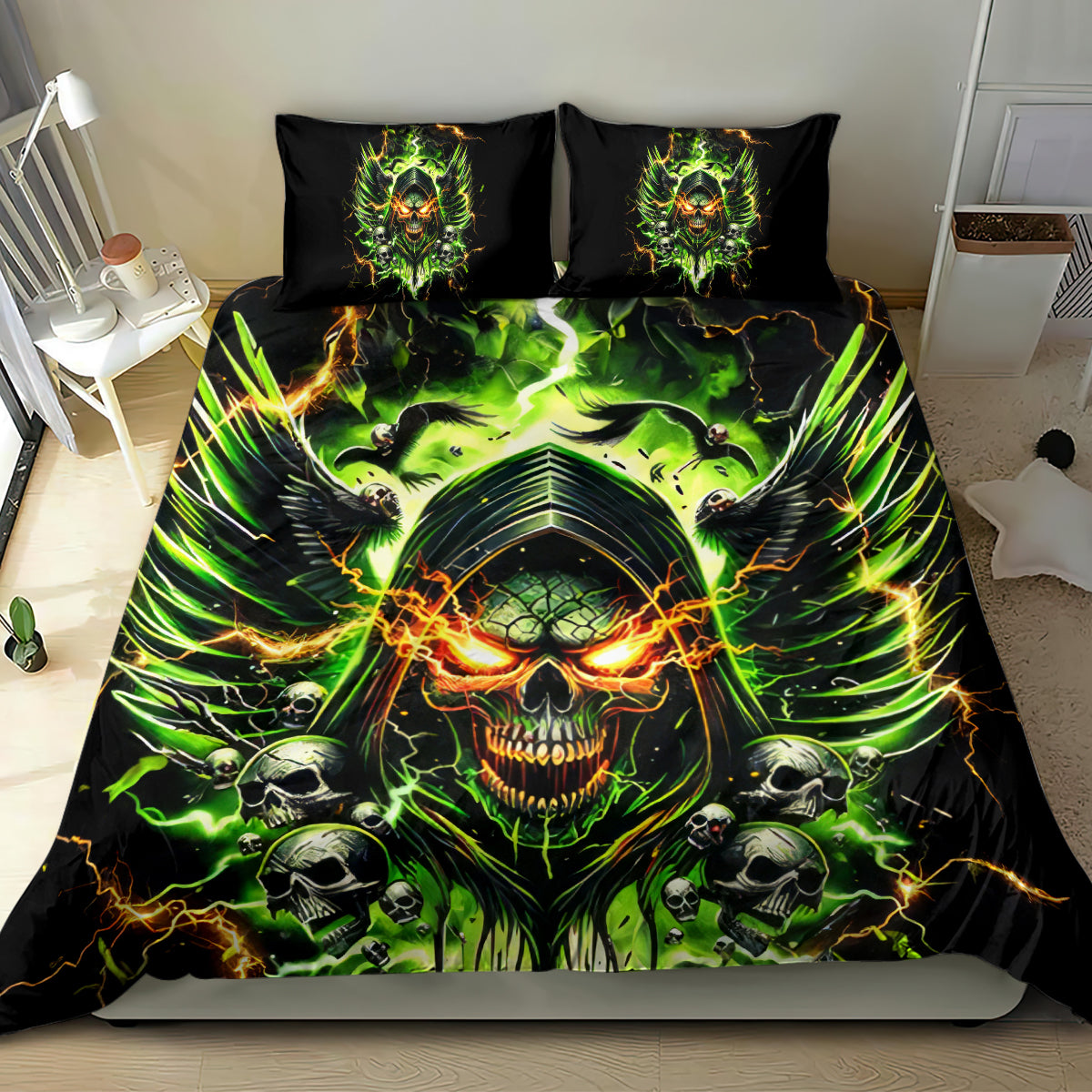 Doule Skull Bedding Set Angel To Some Demon To Most - Wonder Print Shop
