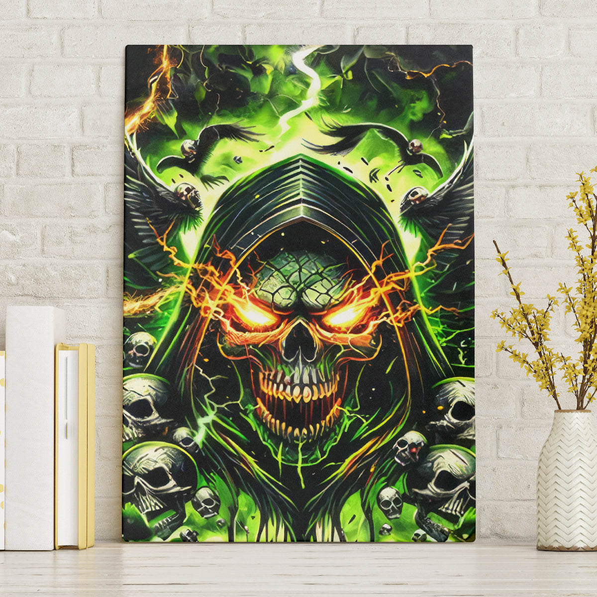 Doule Skull Canvas Wall Art Angel To Some Demon To Most - Wonder Print Shop