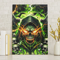 Doule Skull Canvas Wall Art Angel To Some Demon To Most - Wonder Print Shop
