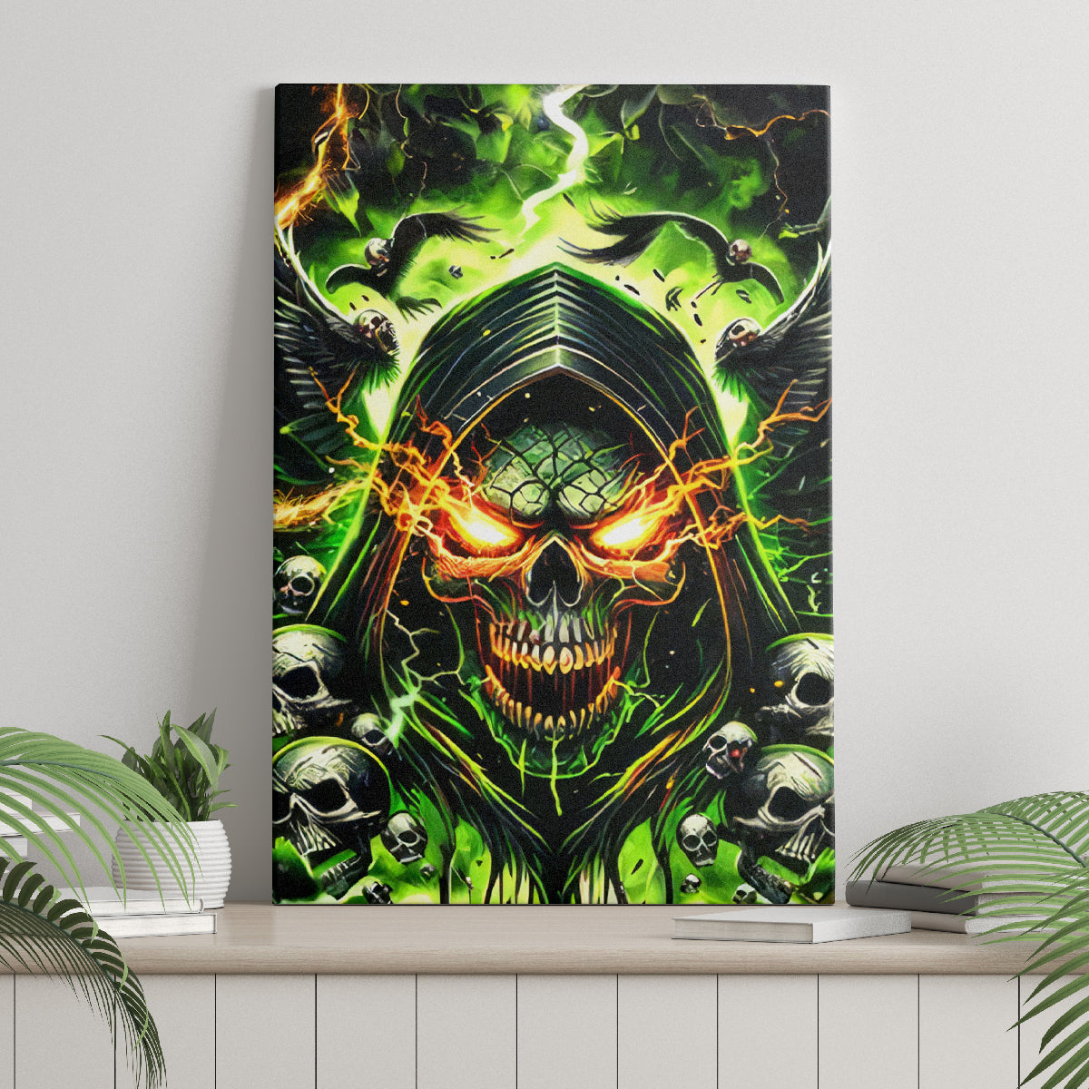 Doule Skull Canvas Wall Art Angel To Some Demon To Most - Wonder Print Shop