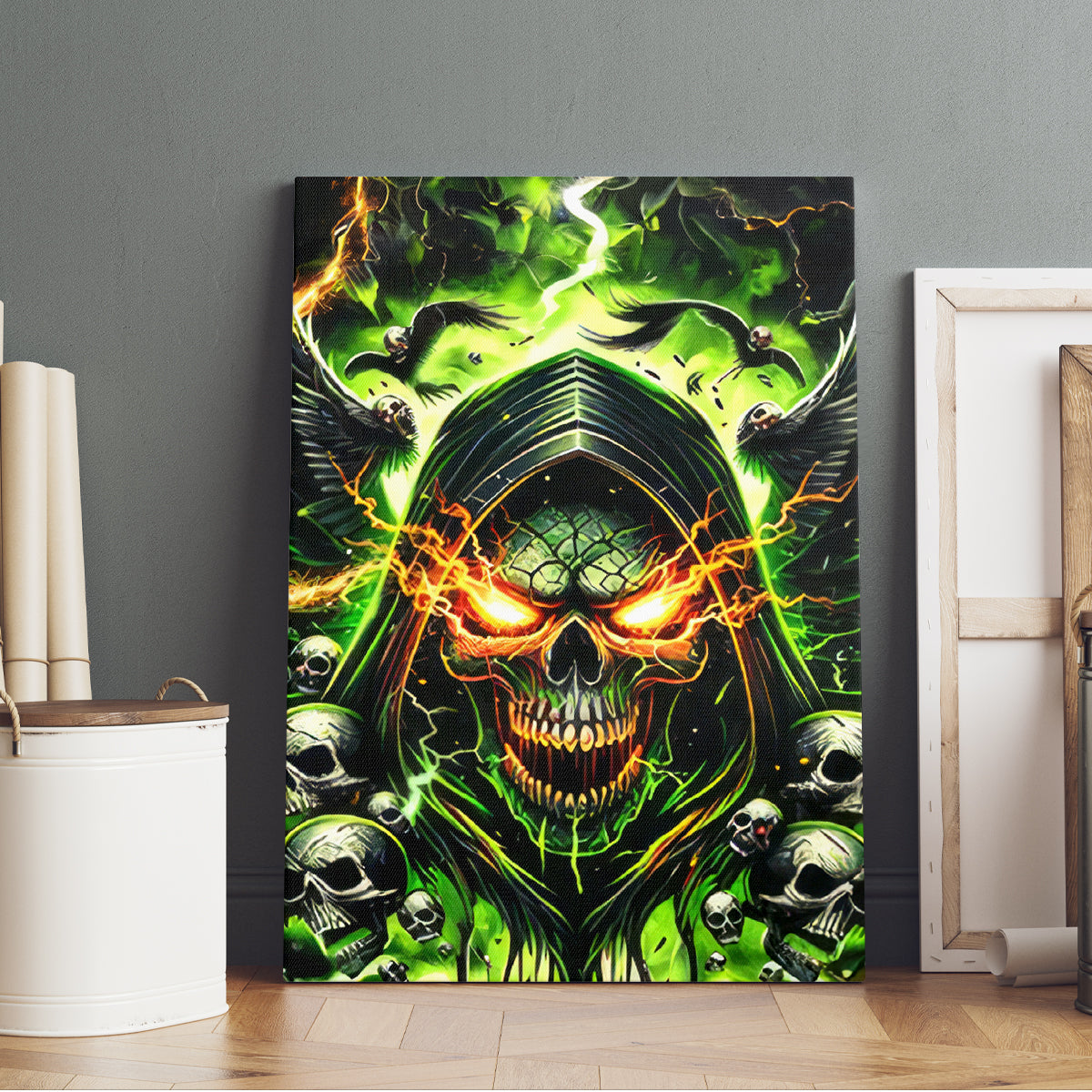 Doule Skull Canvas Wall Art Angel To Some Demon To Most - Wonder Print Shop